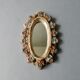 Ceramic mirror, enamelled flowers, Vallauris