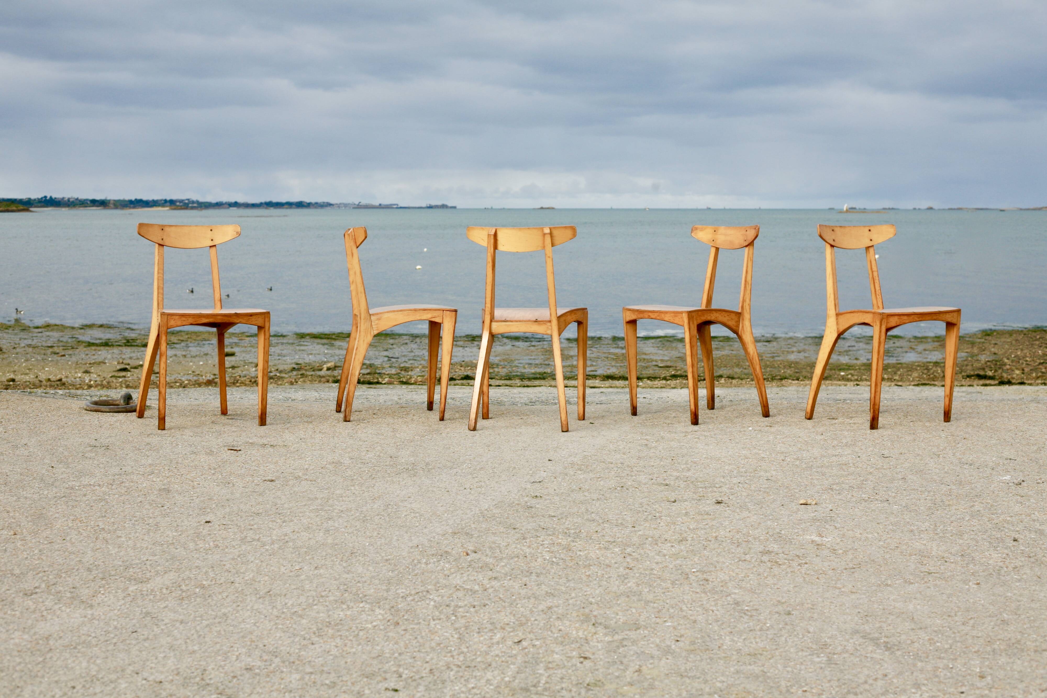 5 chairs by Thibault Desombre, 1990