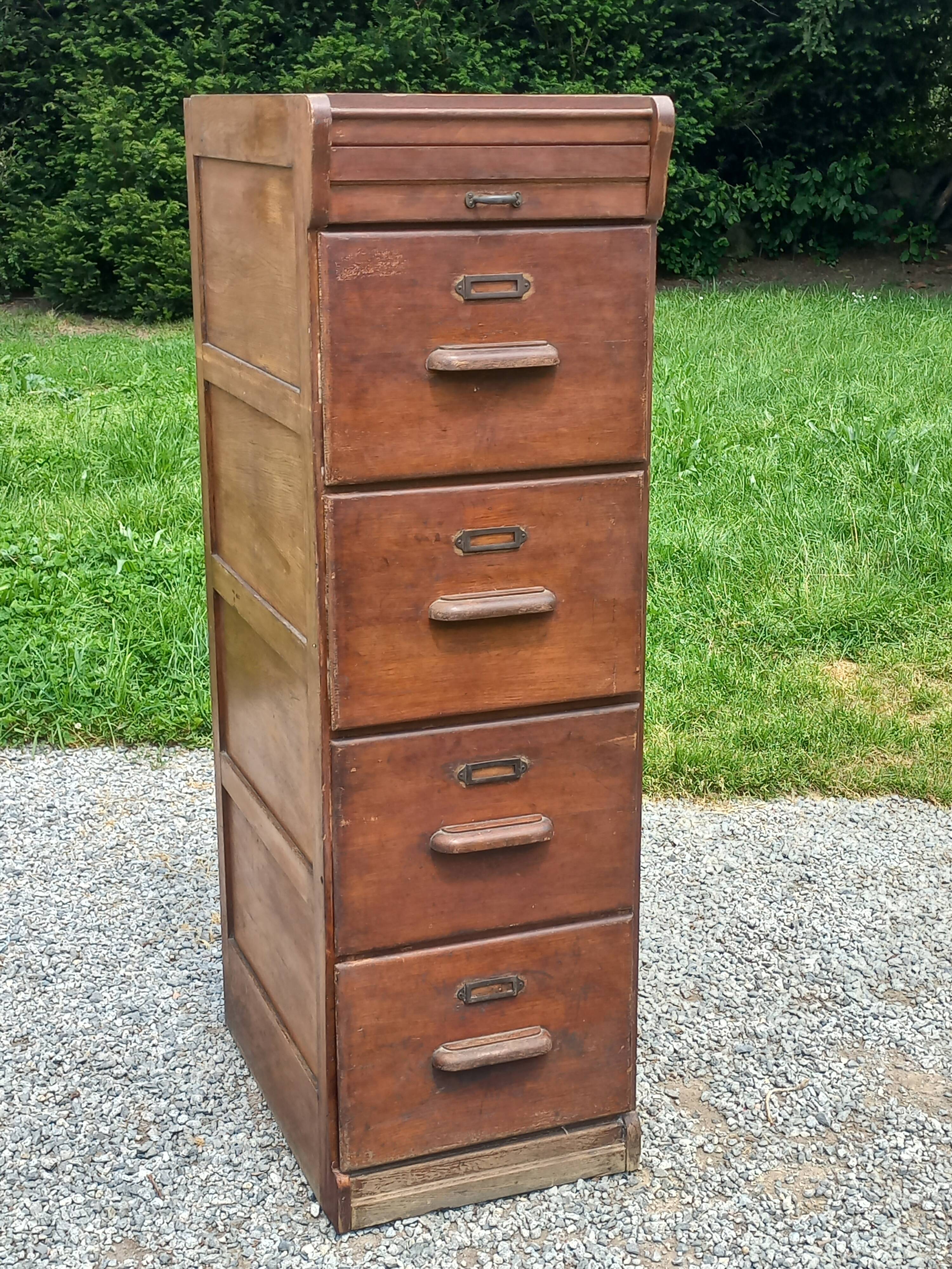 Oak craft cabinet with 5 drawers from the 1930s/1950s