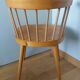 Fauteuil en bois, pieds compas, style scandinave, Baumann ou Thonet