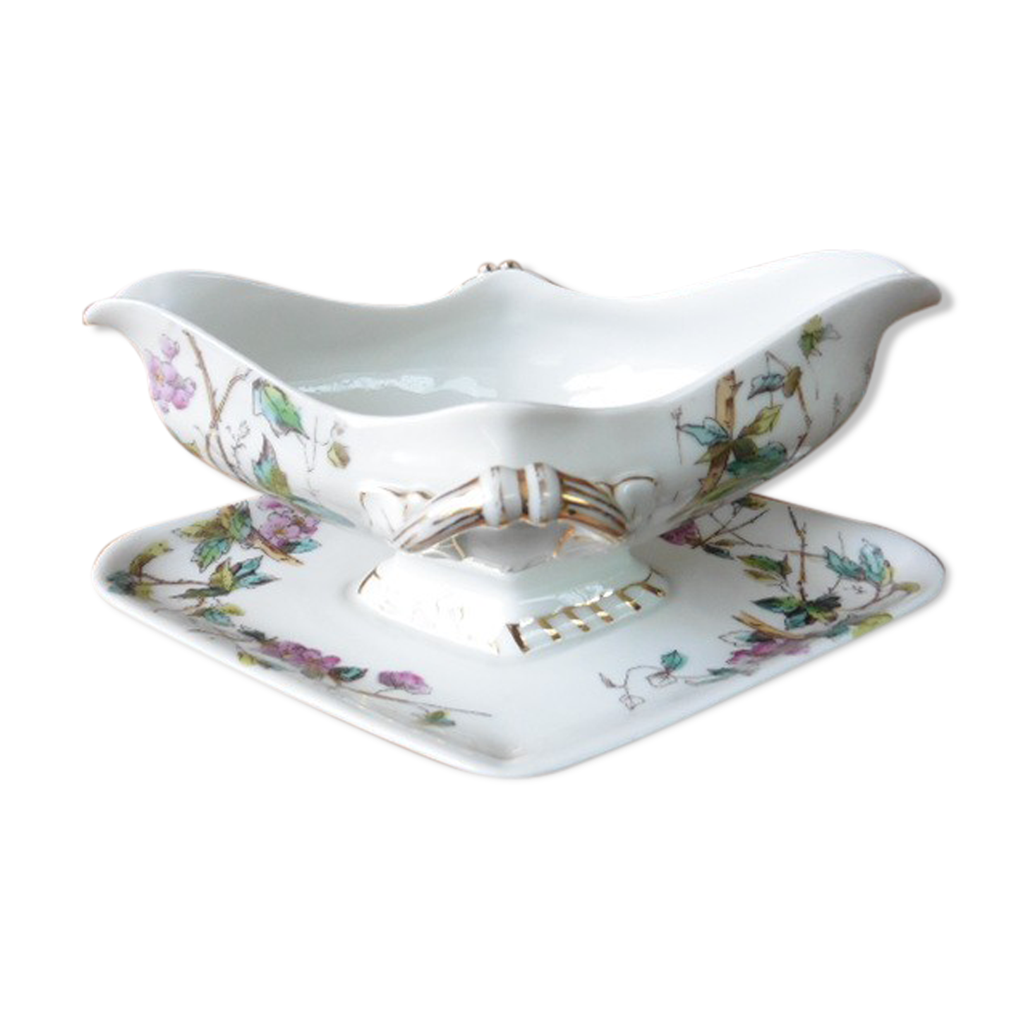 Limoges porcelain sauce dish, 1900