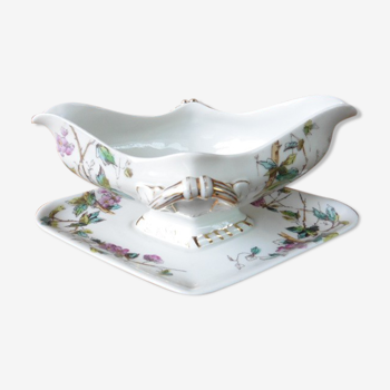 Limoges porcelain sauce dish, 1900