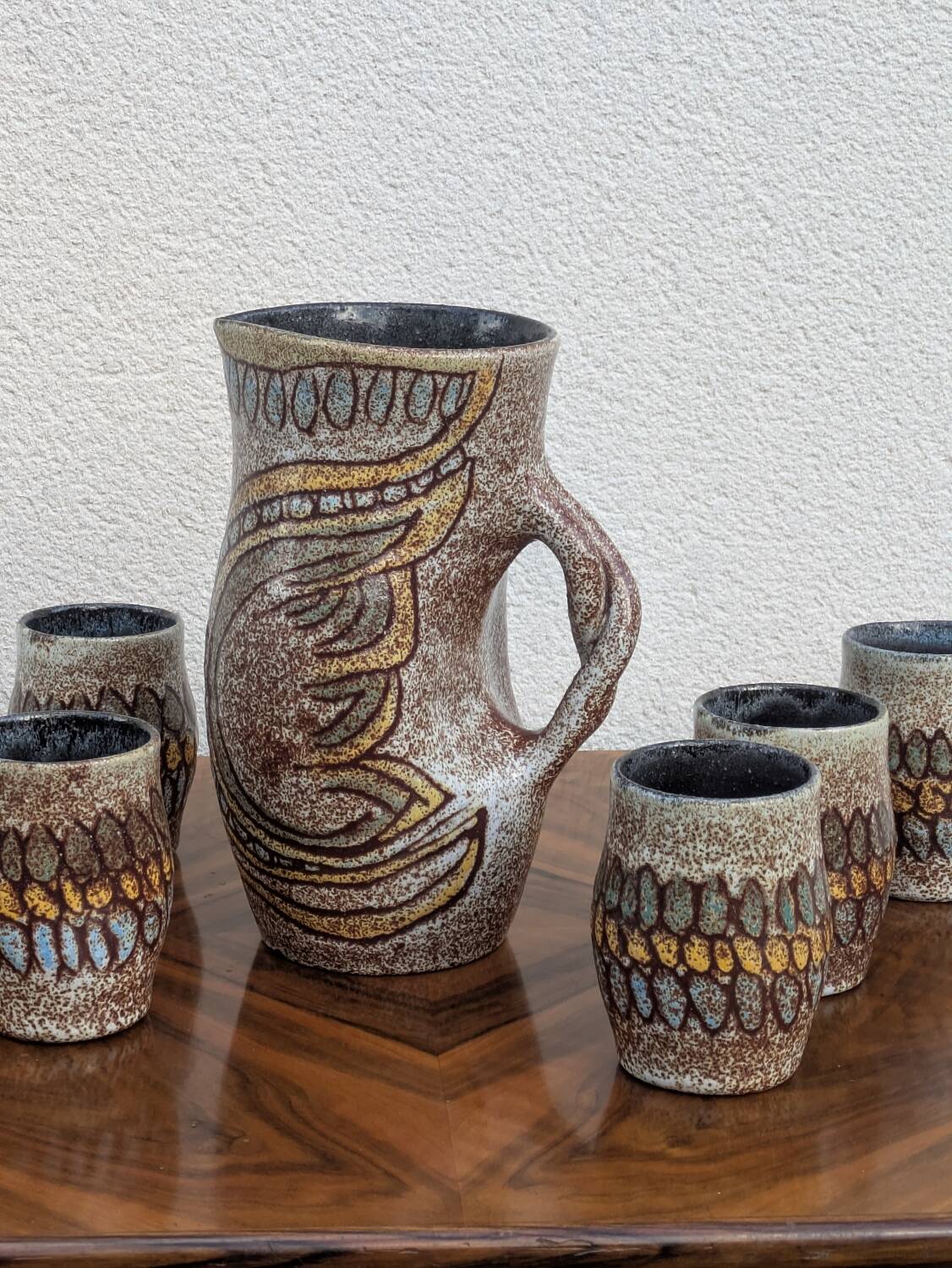 Vintage Accolay ceramic orangeade set, 1960s