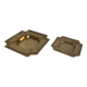 Pair of vintage 1980 brass ashtrays - 16 x 16 cm