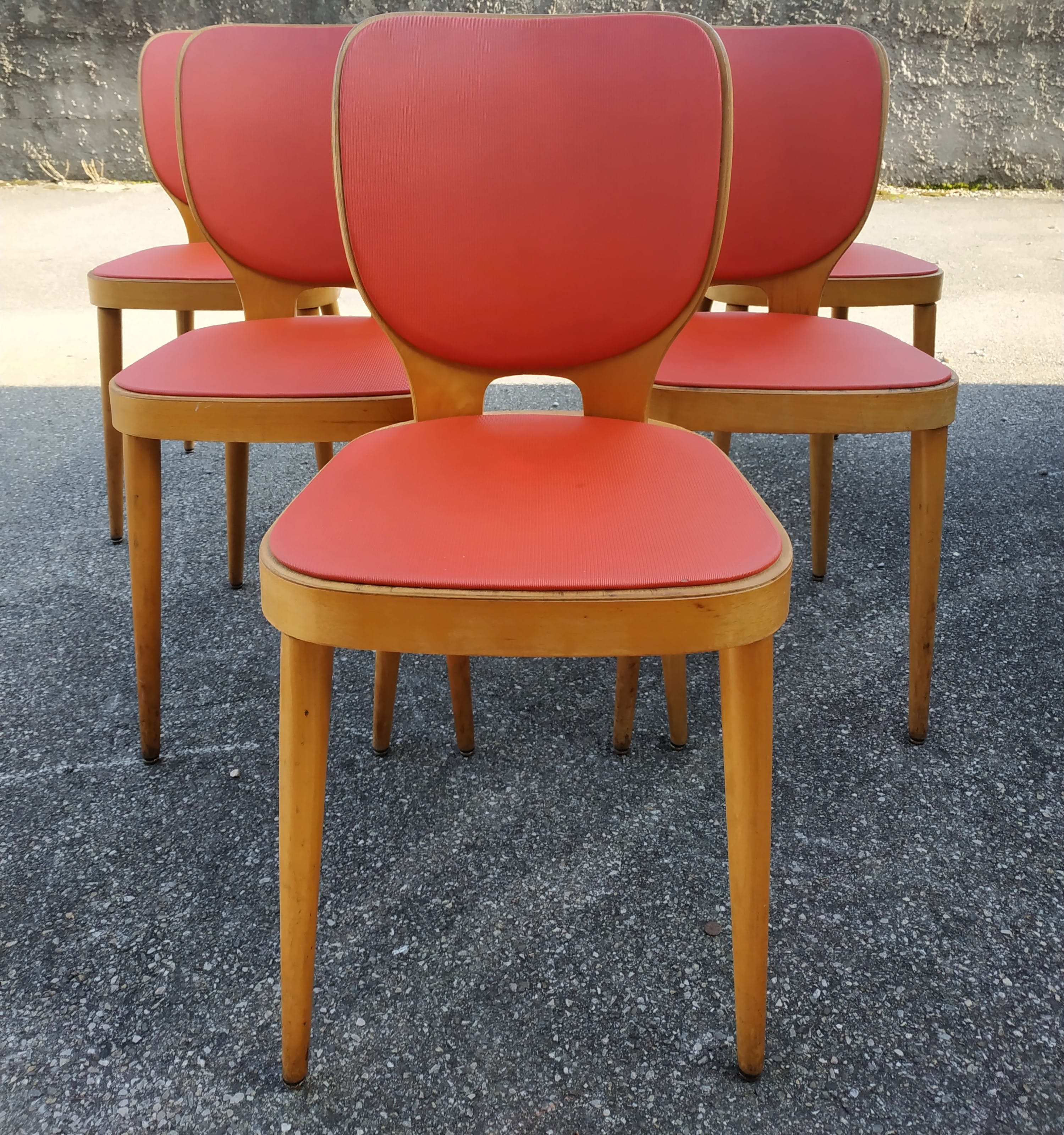 Set of 6 chairs Bistro vintage 60s