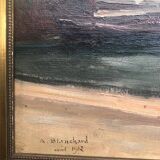 Alexandre Blachard, A view of Dieppe, France, oil on canvas