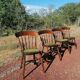 Set of 4 vintage reupholstered English country seat ltd bistro chairs