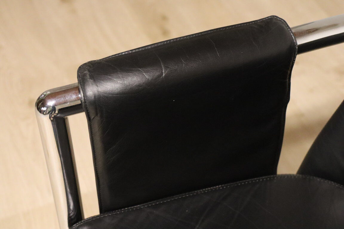 Vintage sofa in synthetic leather and chrome metal, 1970s