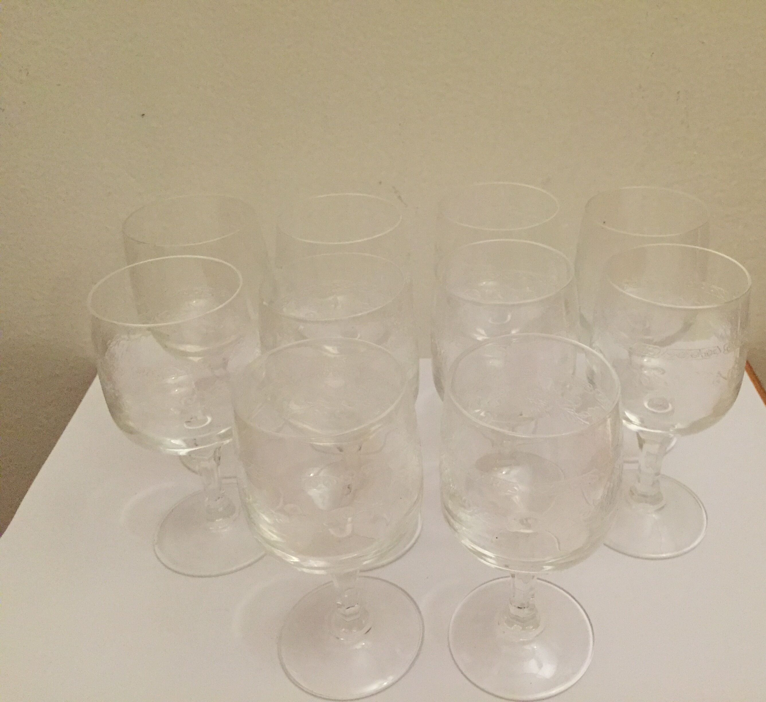 Set of 10 Crystal glasses