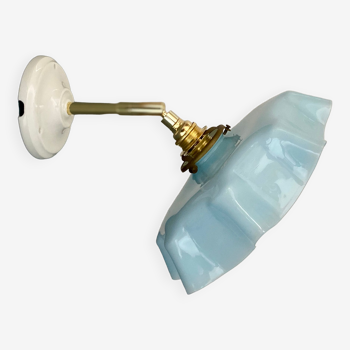 Vintage lampshade in sky blue opaline