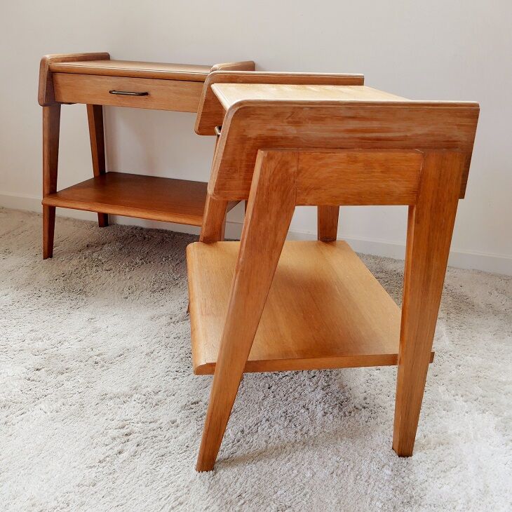 Pair of oak bedsides