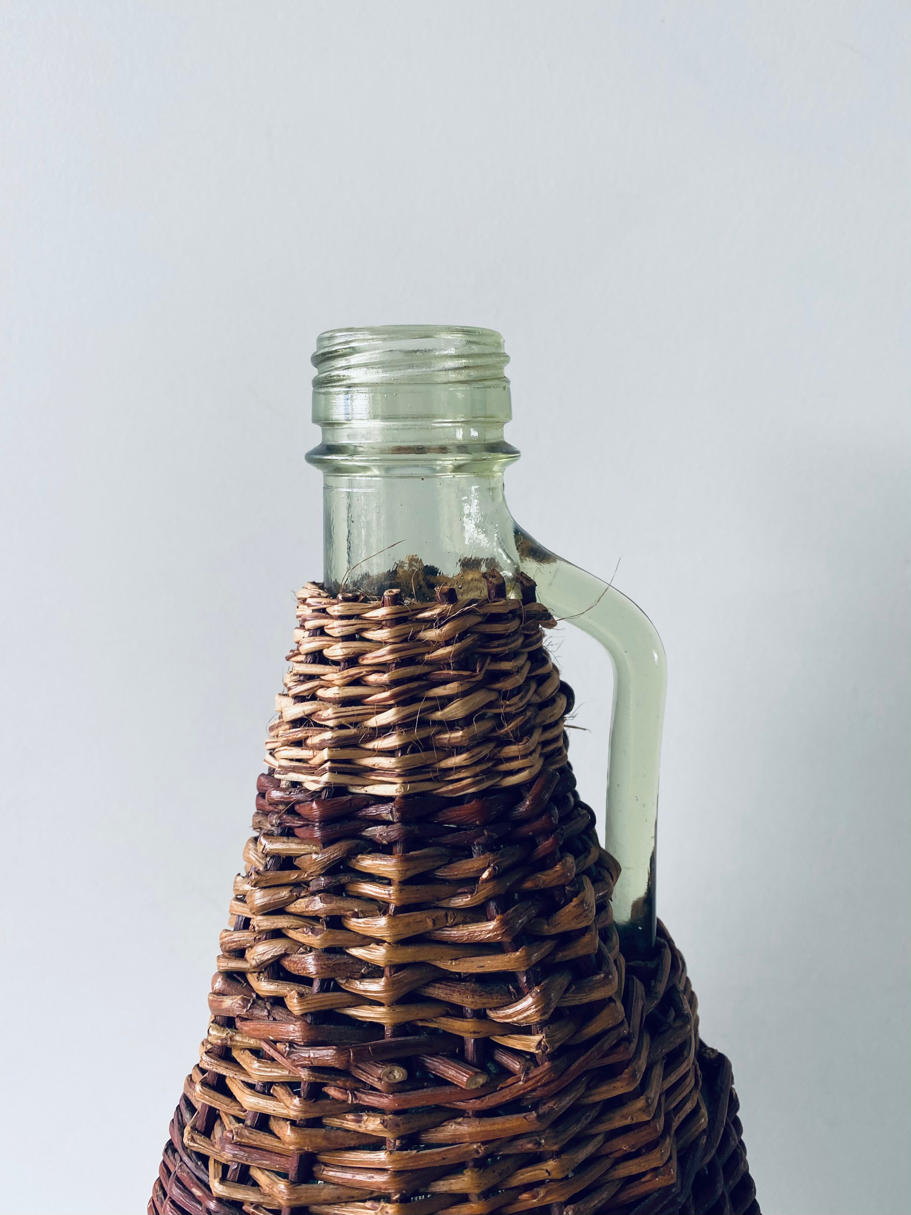 Vintage bottle with wicker