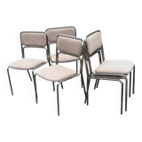 1970s designer chairs in metal and fabric