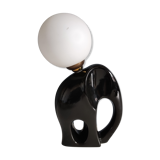 Ceramic lamp with opal globe