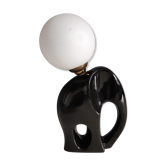Lampe en céramique avec globe opaline