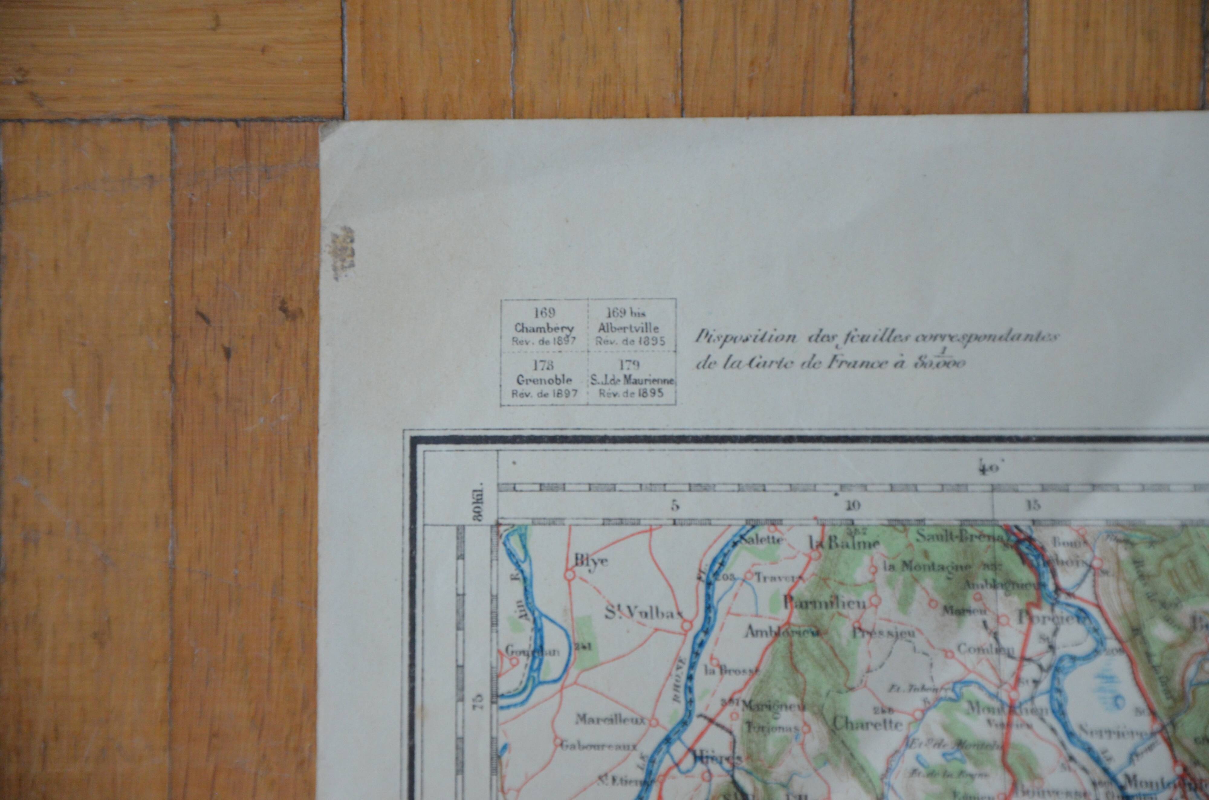 Carte vintage de Grenoble