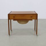 Side Table with Rattan Basket, 1960s