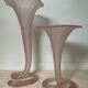 A pair of large Italian corolla vases in glass paste.