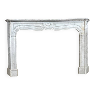 19th century white Carrara marble fireplace