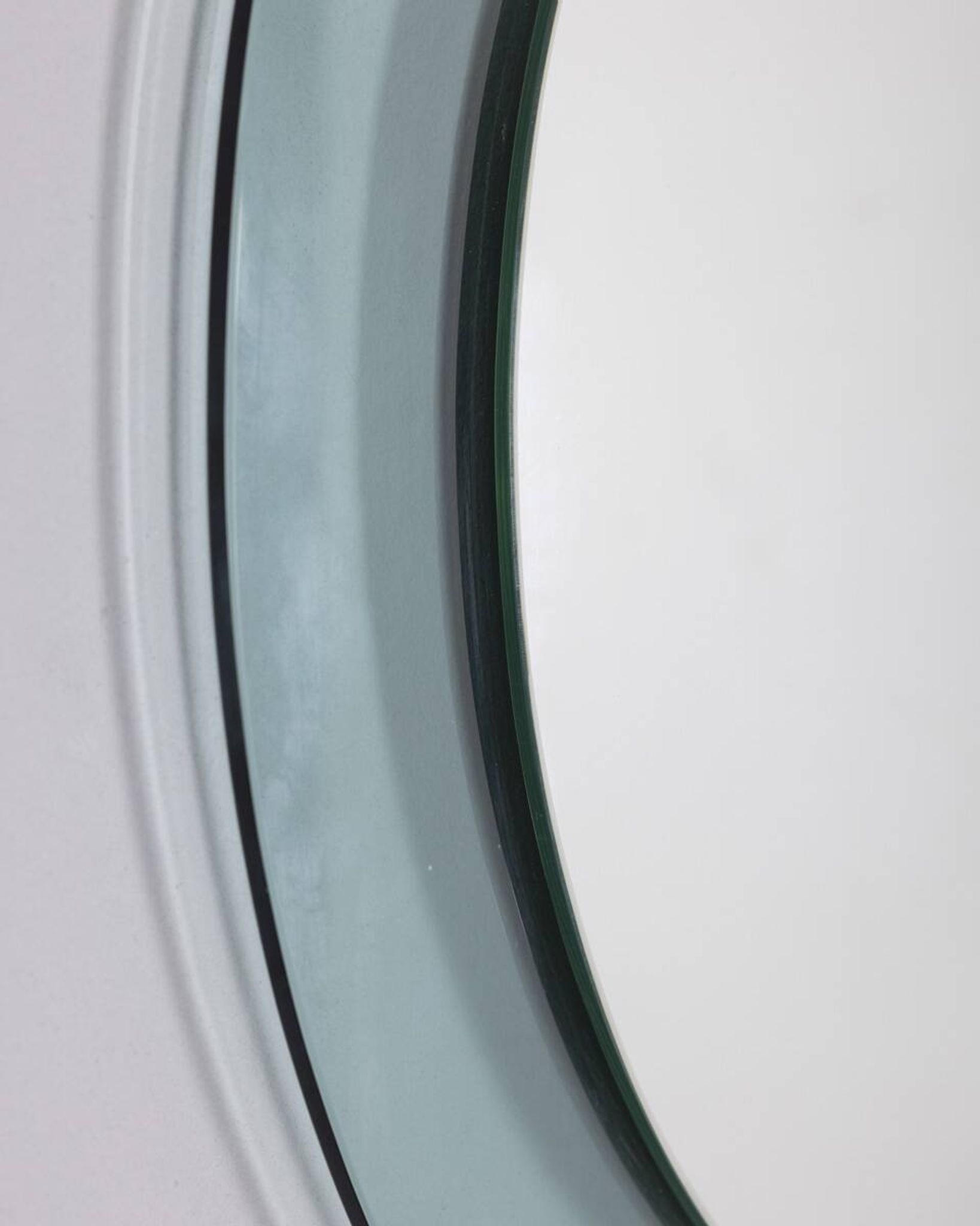 Vintage 1970s round wall mirror in smoked glass, Italian design