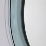 Vintage 1970s round wall mirror in smoked glass, Italian design
