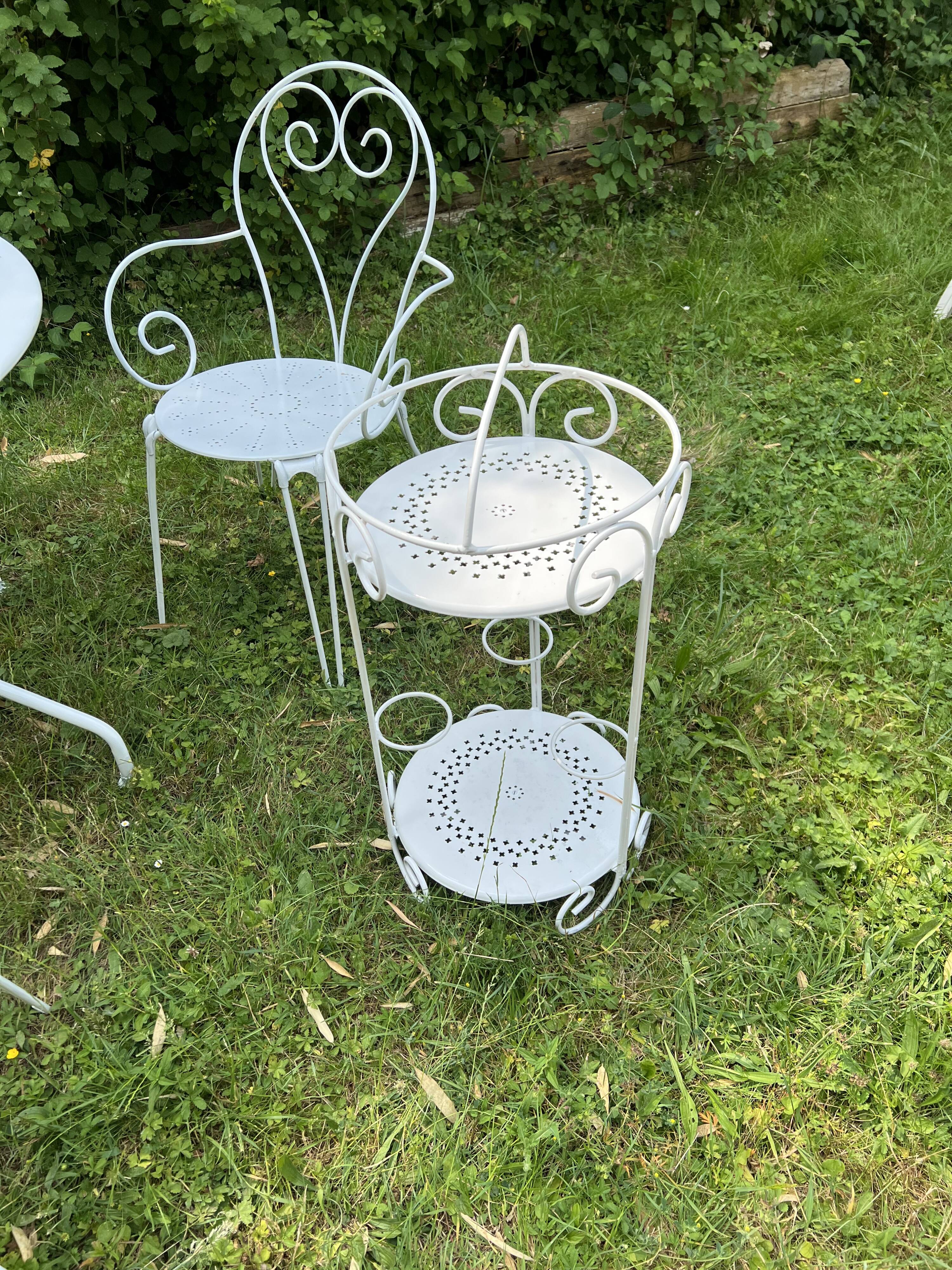 Wrought iron garden furniture