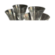 4 large conical glasses