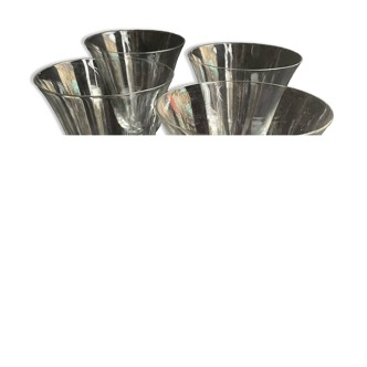 4 large conical glasses