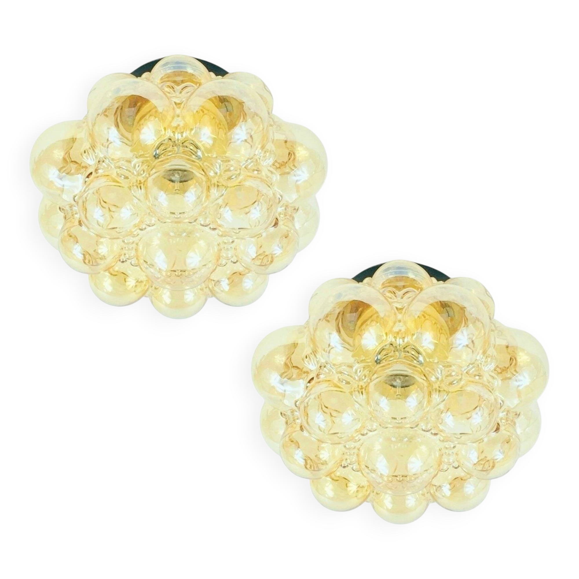 Pair of Mid-Century Bubble Glass Ceiling Lights - Helena Tynell for Limburg