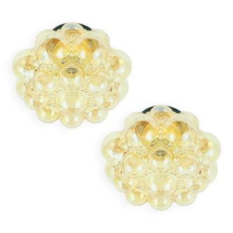 Pair of Mid-Century Bubble Glass Ceiling Lights - Helena Tynell for Limburg