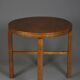 Table d'appoint en placage de chêne, années 1930, rénovée à la main, Art déco polonais