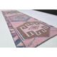 1970s Vintage Turkish Oushak Handmade Wool Cotton Pink Runner Rug 89x299