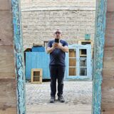 Burmese teak mirror