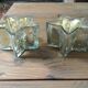 Pair of mercurized glass candle holders in the shape of stars