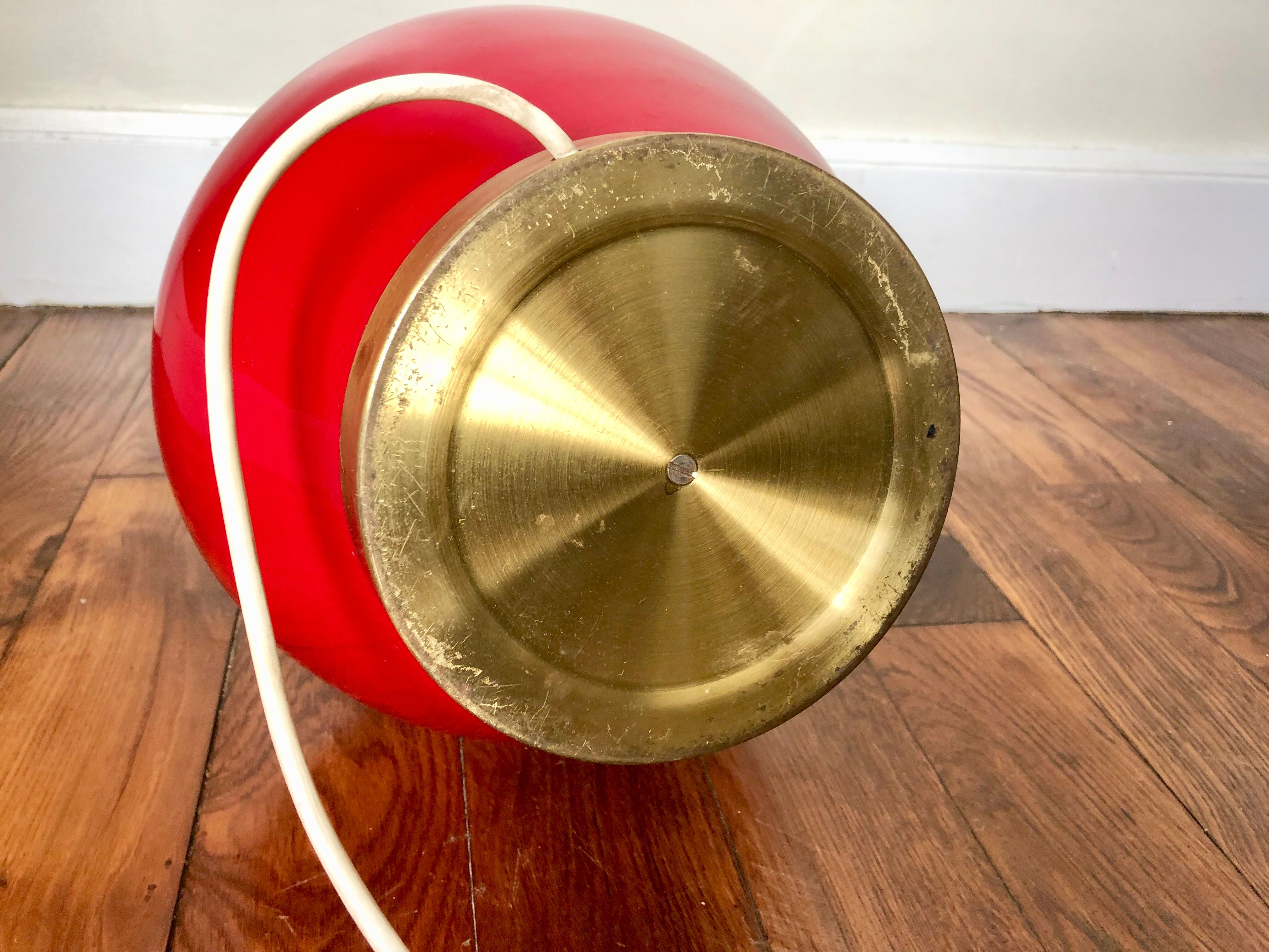 Backlit red lamp foot 1980