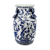 Vase porcelaine de Chine décor bleu barbotine