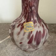 Ancient Blown Glass Vase Mouth Glassware France "Blue Lagoon BC" Bordeaux