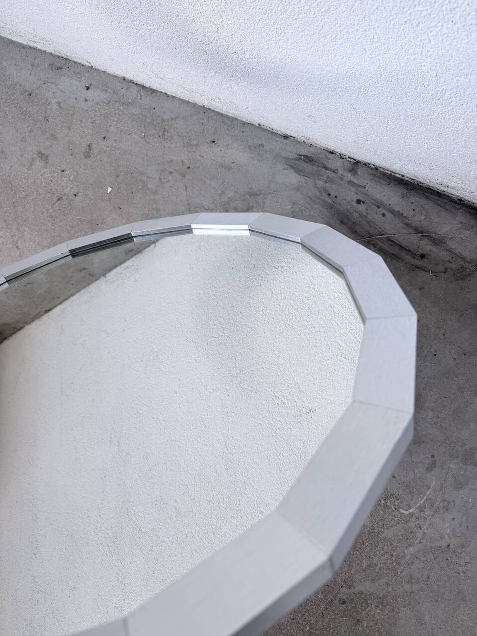 Miroir hexagonal métal brossé 1970