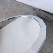 Miroir hexagonal métal brossé 1970