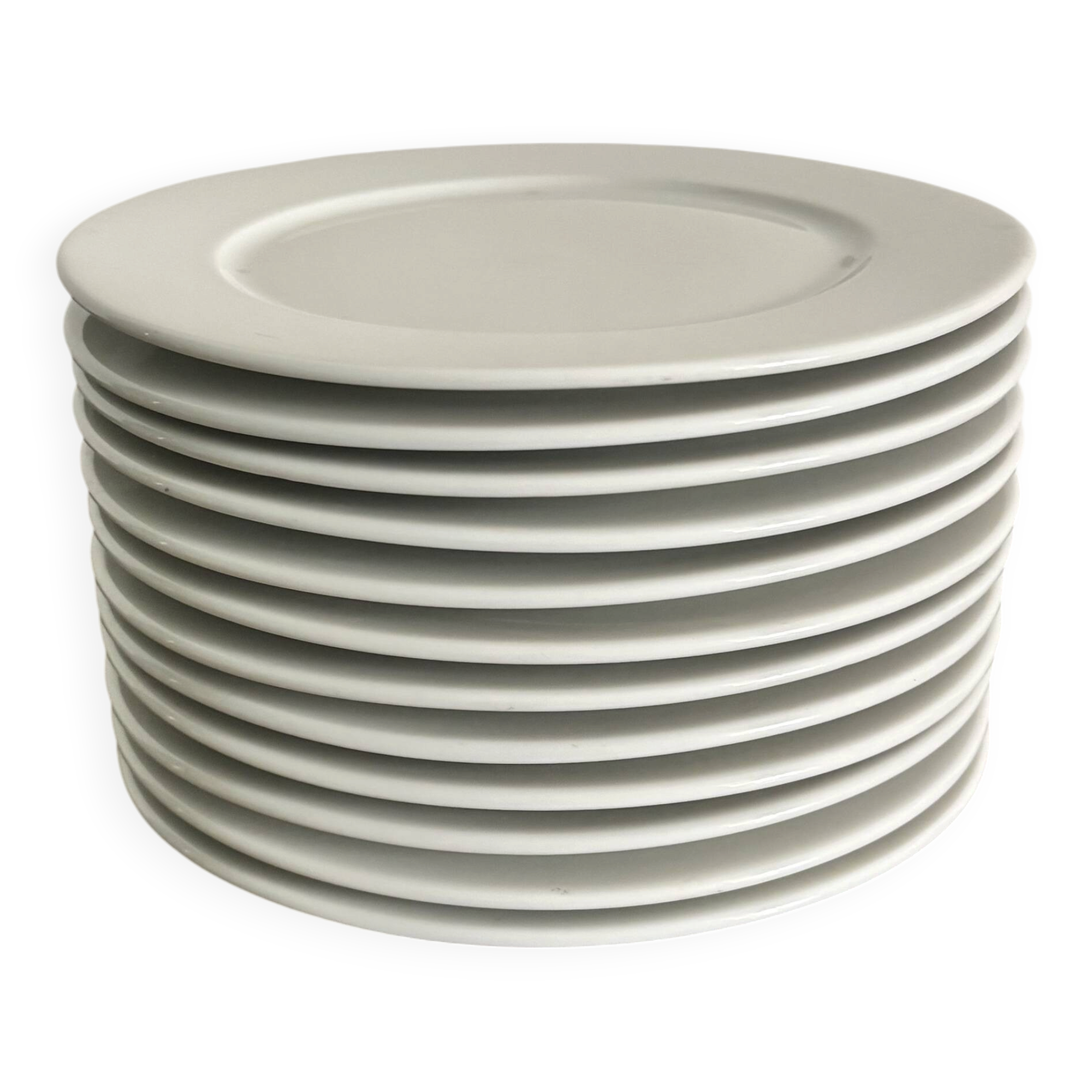 Set of 12 Pillivuyt plates – White porcelain