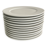 Lot de 12 assiettes Pillivuyt – Porcelaine blanche