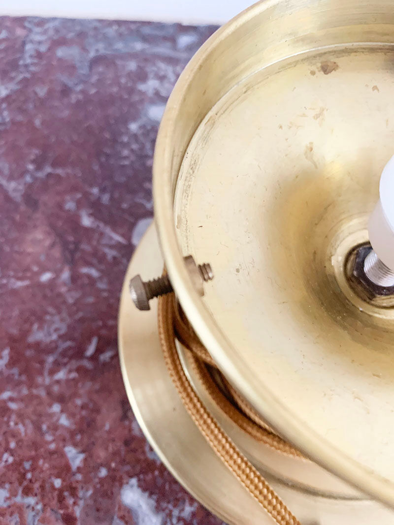 Old globe table lamp in Clichy glass