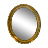 Oval wooden mirror 60s - 22x18cm