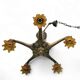 5 arms Art Deco / Art Nouveau / brass hanging lamp / Hand blown floral shades