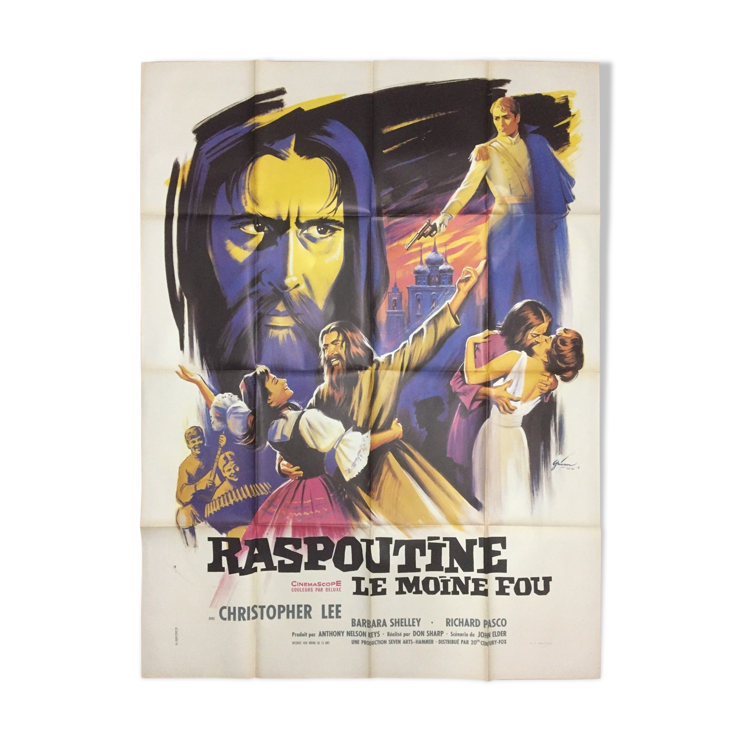 Affiche originale Raspoutine le moine fou avec Christopher Lee 1966