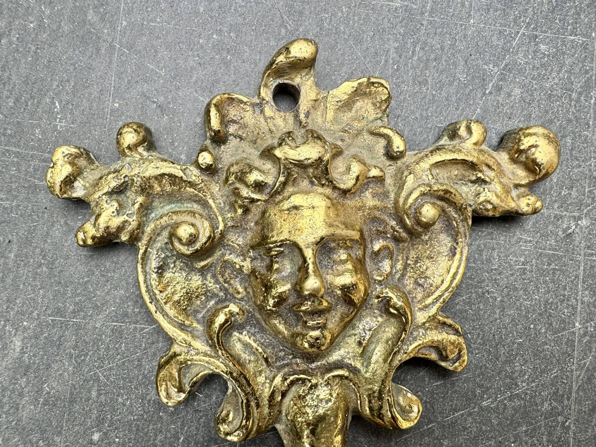 2 wall sconces in solid brass "Medusa" 1950s