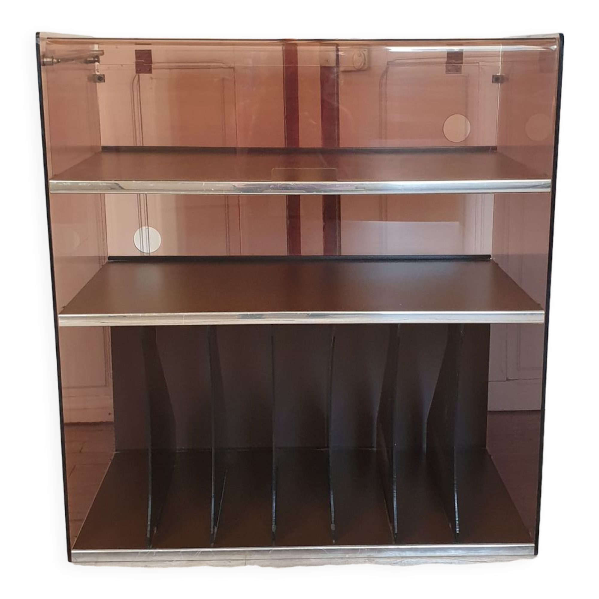 Meuble hifi stéréo en plexiglas