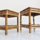 1950s Mid-Century French Bamboo and Wood Plant Pedestals, Hand-Crafted
