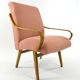 Vintage Czechoslovakian armchair renovated pink