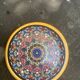 5 vintage handcrafted enameled ceramic coasters